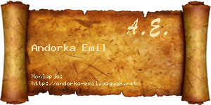 Andorka Emil névjegykártya