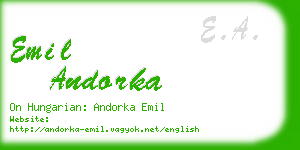 emil andorka business card